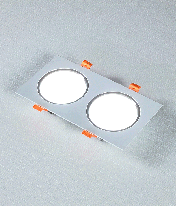 비오스 2구 사각 매입등 4인치 다운라이트 사각매입등 18W